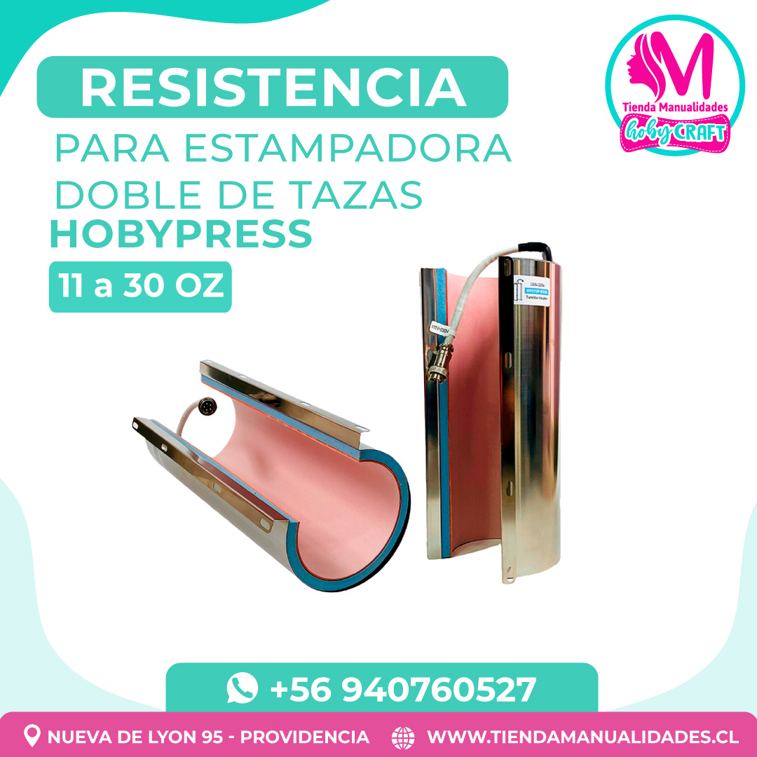 IS25 Resistencia para Estampadora de Tazas doble HobyPress Pink - Entrega inmediata