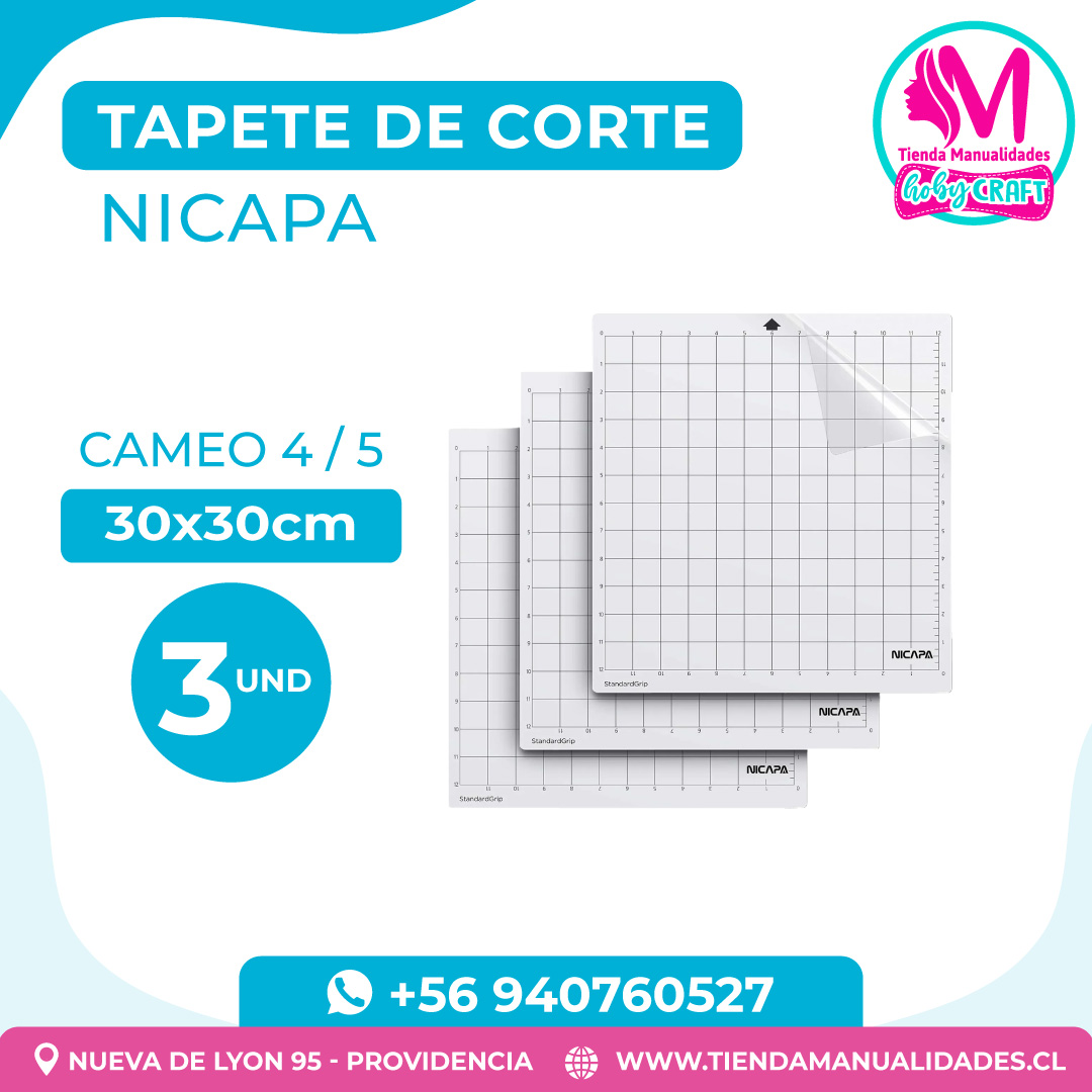 TC35 Tapete de Corte Nicapa Cameo 4/5 30x30cm 3 unidades - Entrega inmediata