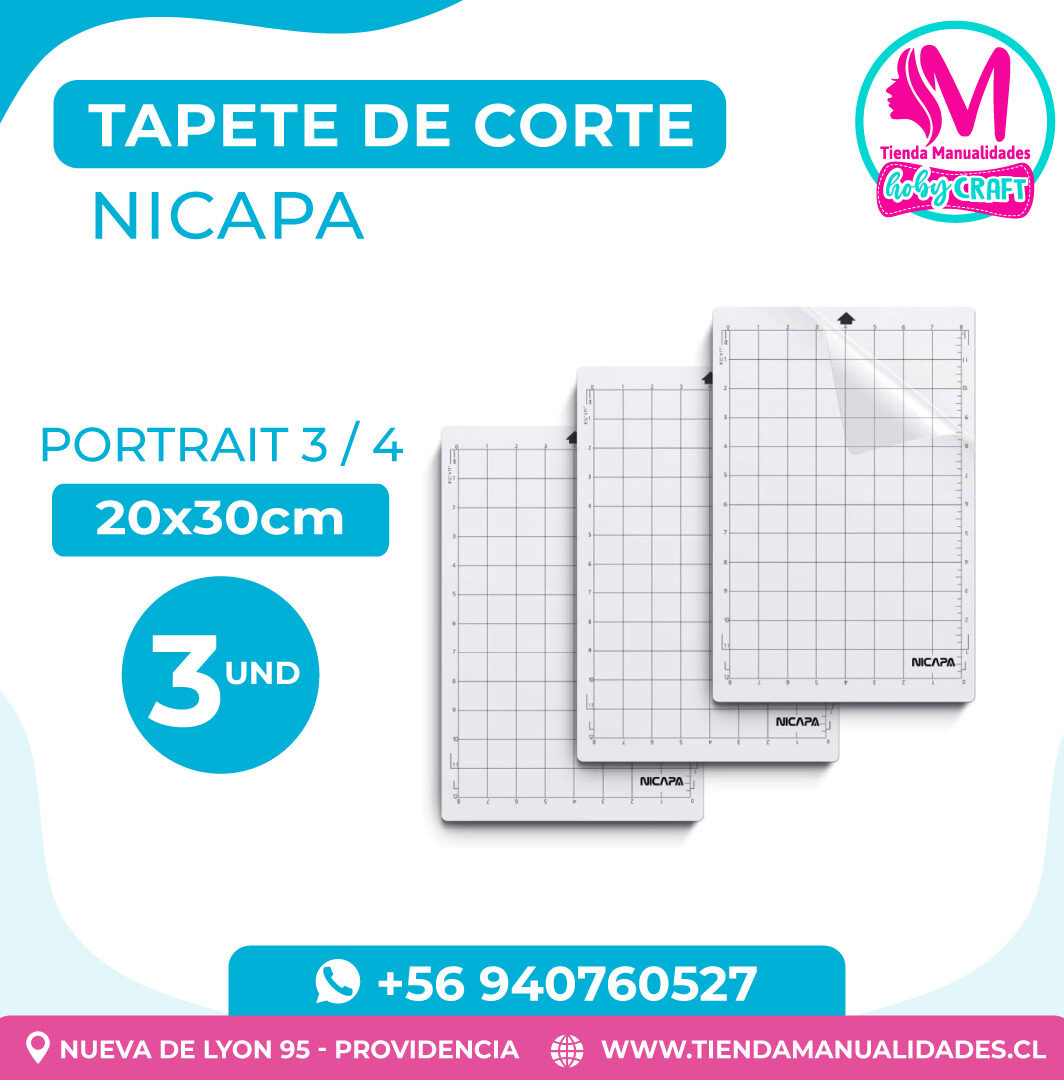TC45 Tapete de Corte Nicapa Portrait 3/4 30x20cm 3 unidades - Entrega inmediata
