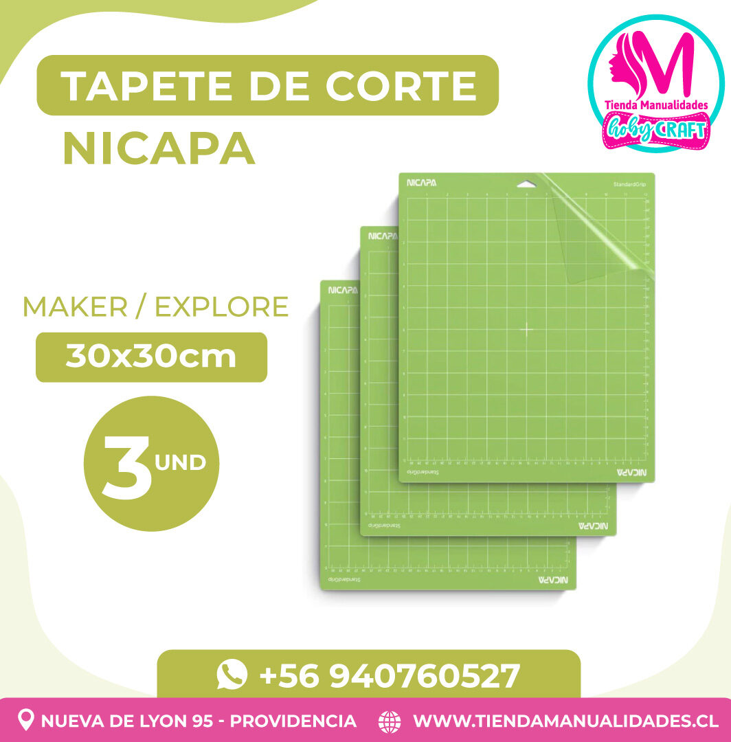 TC50 Tapete de Corte Nicapa Cricut 30x30cm 3 unidades - Entrega inmediata