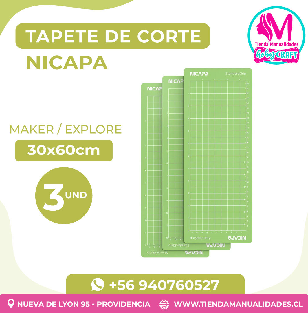 TC55 Tapete de Corte Nicapa Cricut 30x60cm 3 unidades - Entrega inmediata