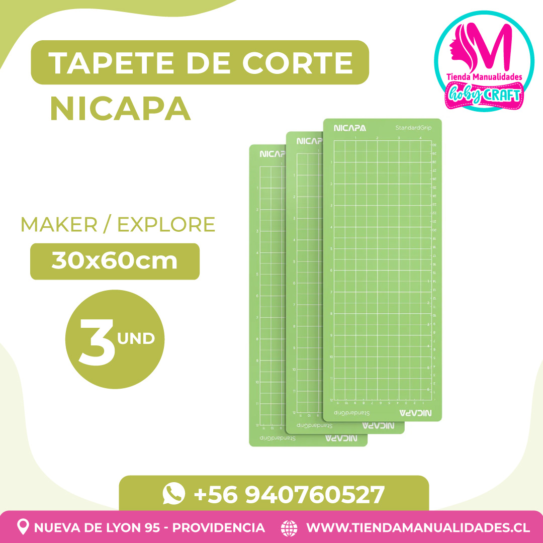 TC55 Tapete de Corte Nicapa Cricut 30x60cm 3 unidades - Entrega inmediata