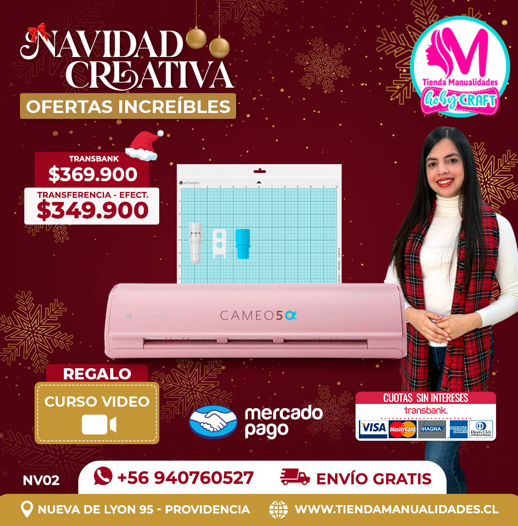 NV02 Kit Silhouette Cameo 5 Alfa rosada - Entrega inmediata