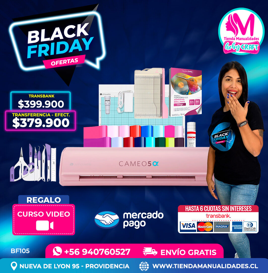 BF105 Kit Silhouette Cameo 5 Alfa rosada - Entrega inmediata