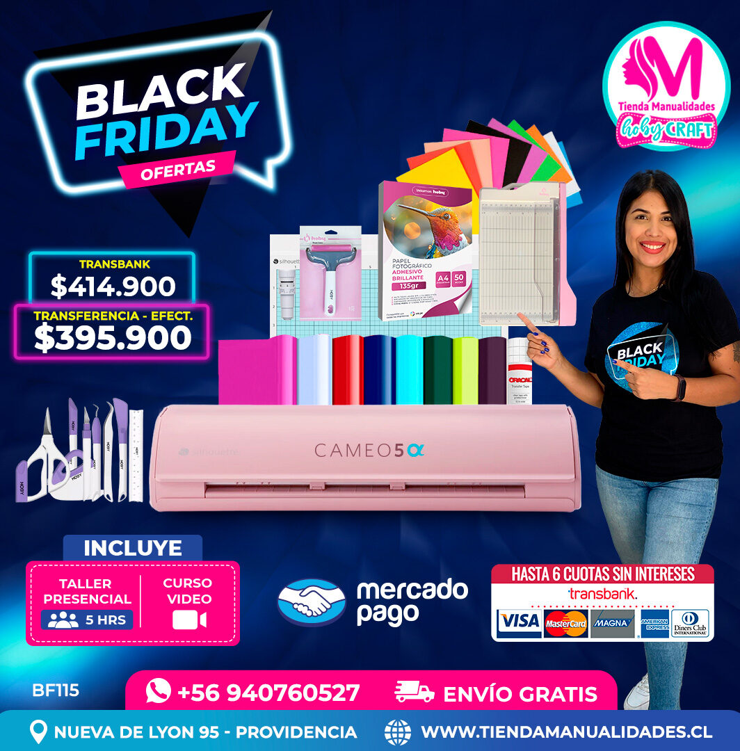 BF115 Kit Silhouette Cameo 5 Alfa rosada - Entrega inmediata