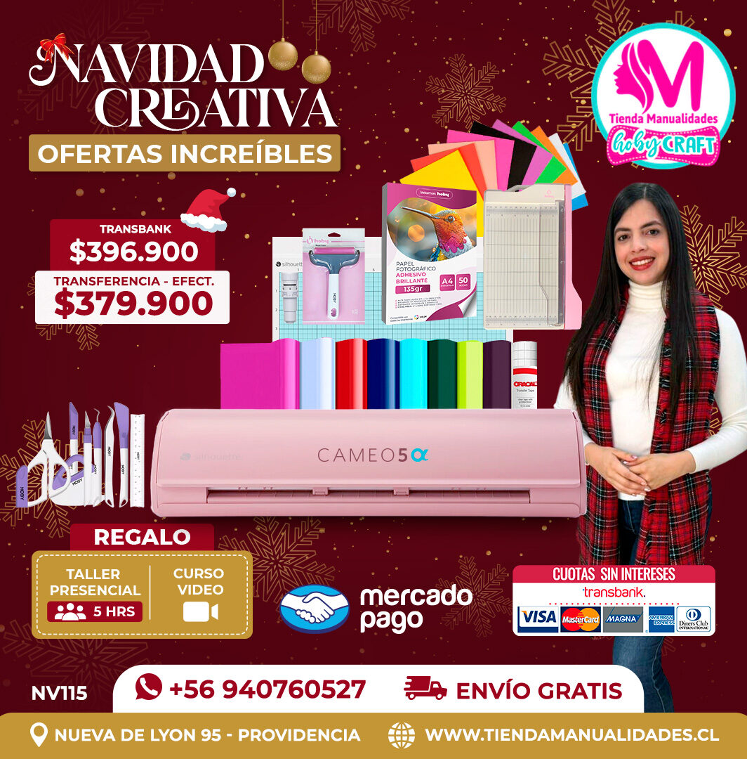 NV115 Kit Silhouette Cameo 5 Alfa rosada - Entrega inmediata