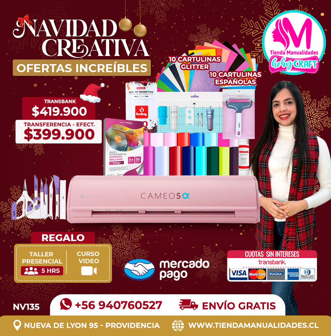 NV135 Kit Silhouette Cameo 5 Alfa rosada - Entrega inmediata