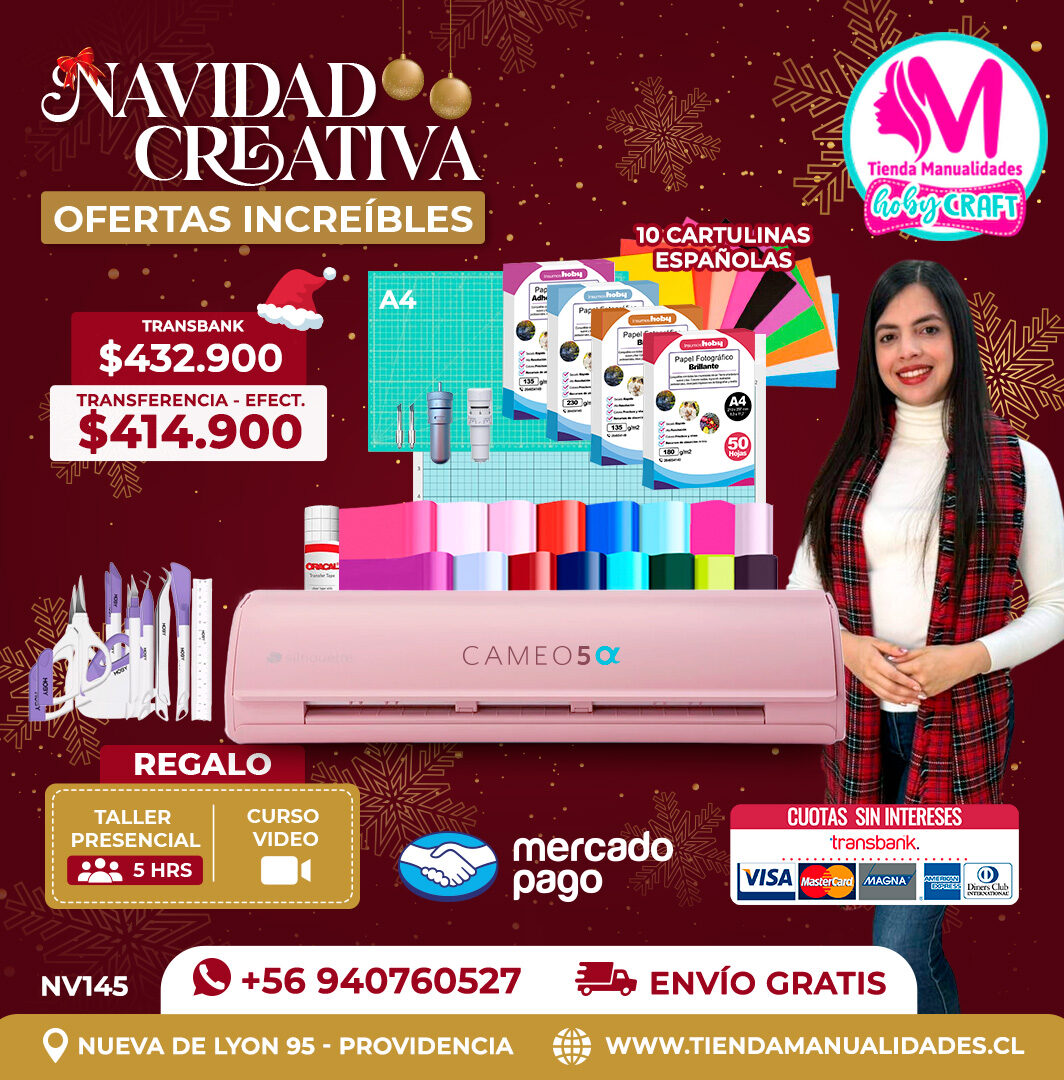 NV145 Kit Silhouette Cameo 5 Alfa rosada - Entrega inmediata