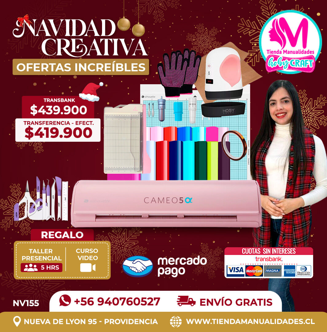 NV155 Kit Silhouette Cameo 5 Alfa rosada - Entrega inmediata