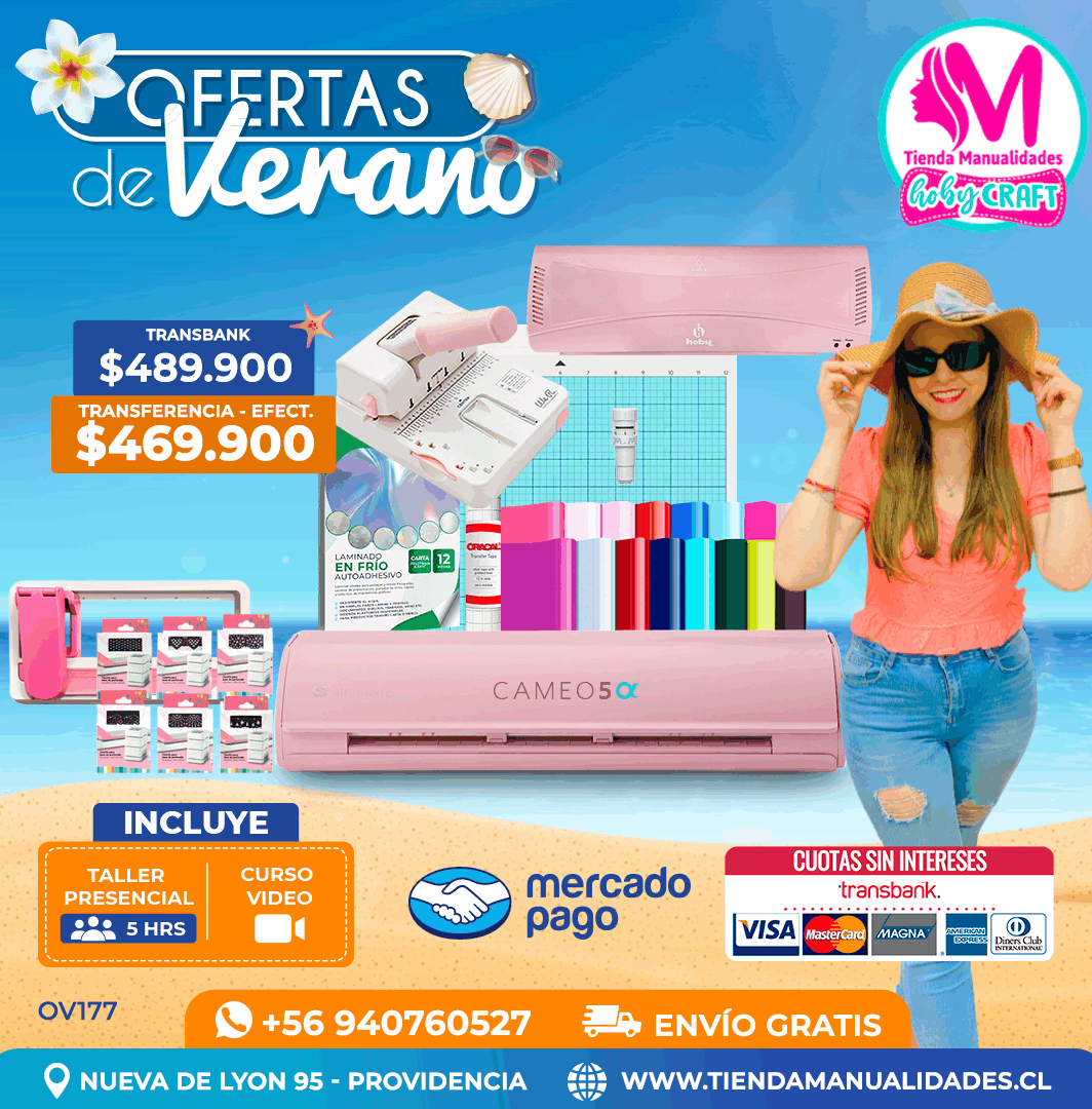 OV177 Kit Silhouette Cameo 5 Alfa rosada - Entrega inmediata