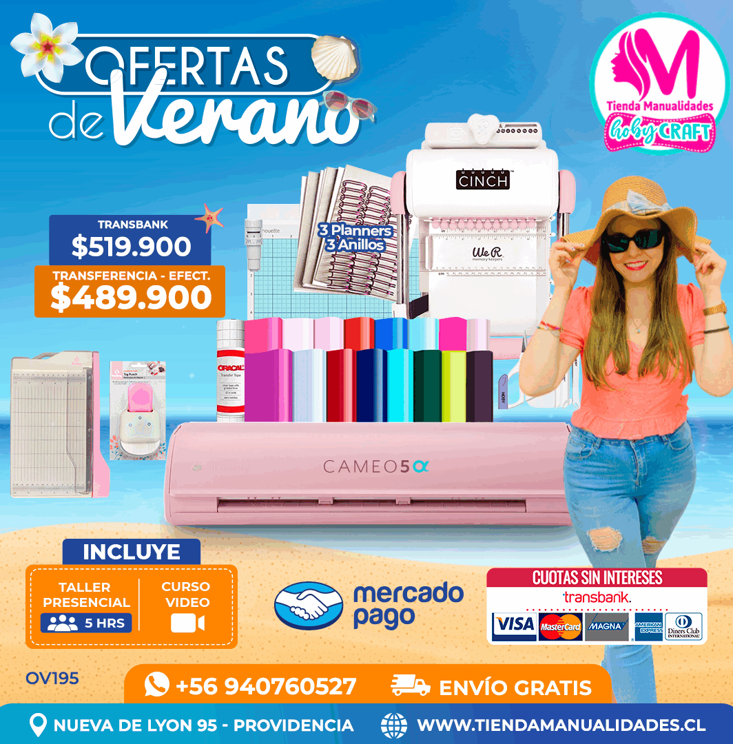 OV195 Kit Silhouette Cameo 5 Alfa rosada - Entrega inmediata