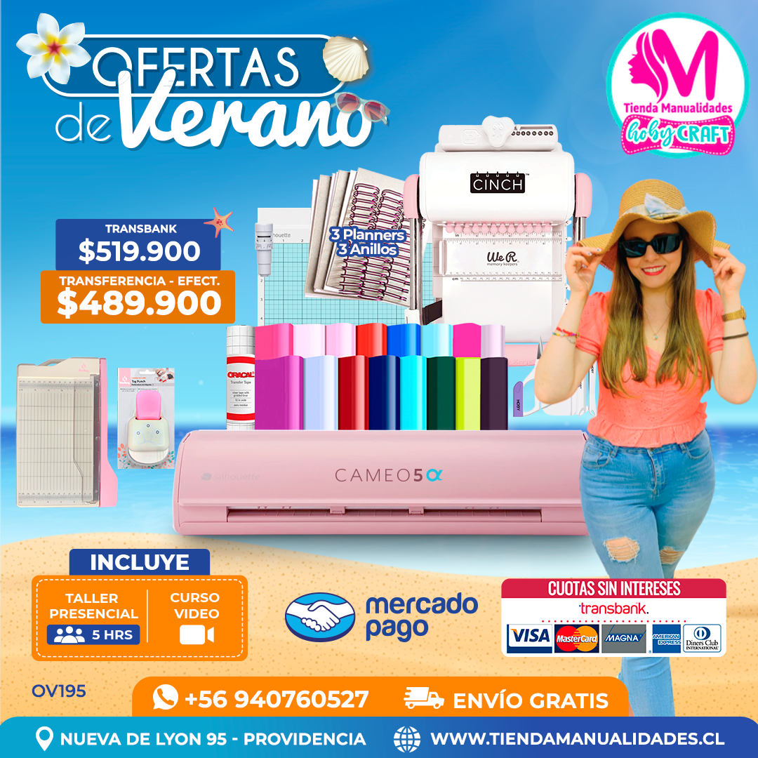 OV195 Kit Silhouette Cameo 5 Alfa rosada - Entrega inmediata