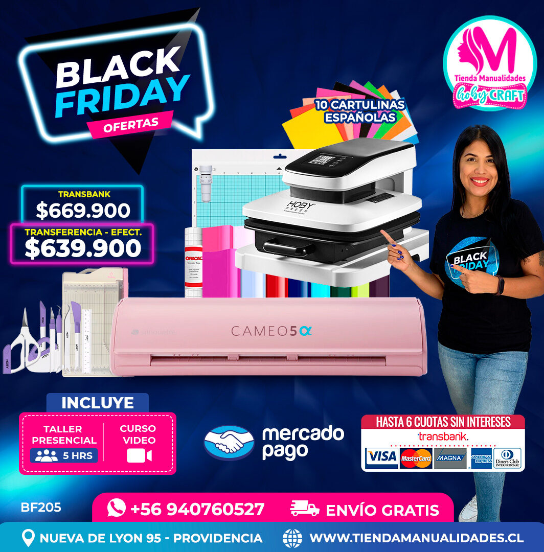 BF205 Kit Silhouette Cameo 5 Alfa rosada - Entrega inmediata