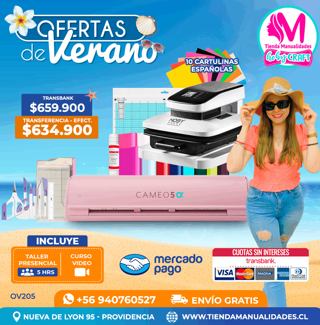 OV205 Kit Silhouette Cameo 5 Alfa rosada - Entrega inmediata