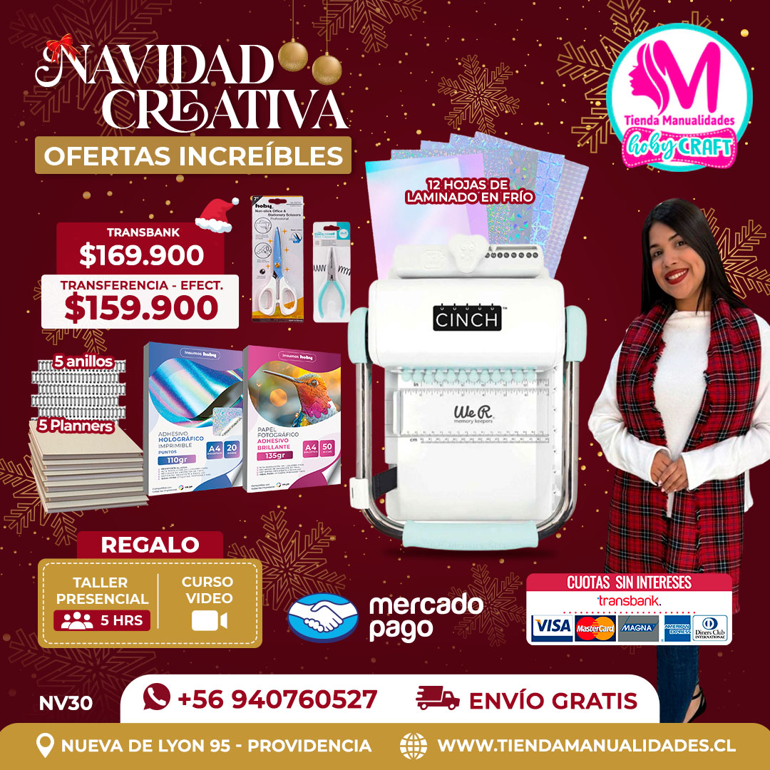 NV30 Kit encuadernadora Cinch verde – Envío gratis