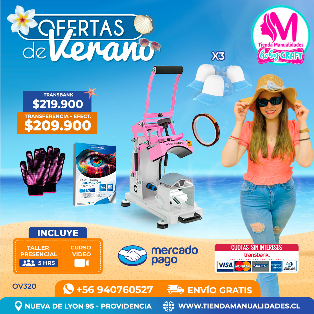 OV320 Kit Estampadora de gorros Hobypress – Envío gratis