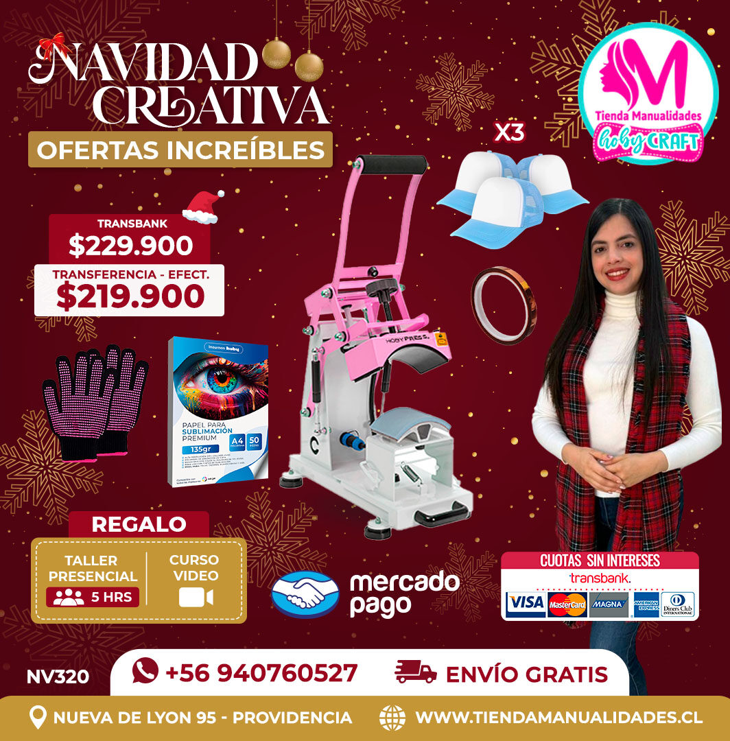 NV320 Kit Estampadora de gorros Hobypress – Envío gratis