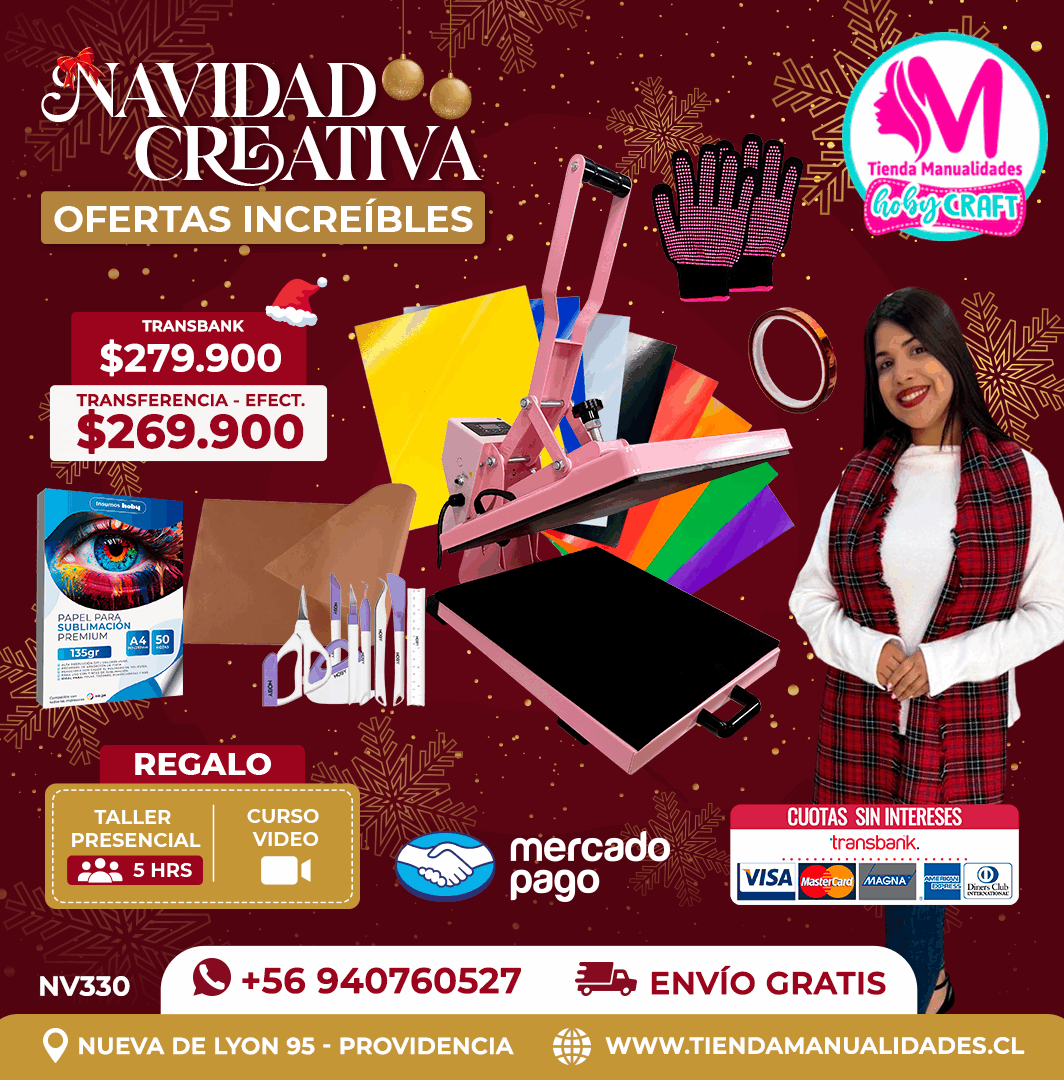 NV330 Kit Estampadora plana 38x38cm Hobypress – Envío gratis