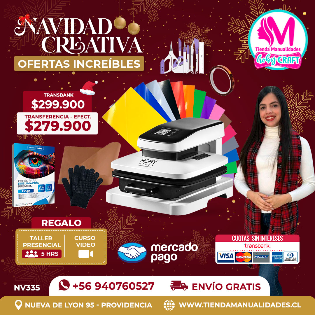 NV335 Kit Estampadora automática 38x38cm Hobypress – Envío gratis