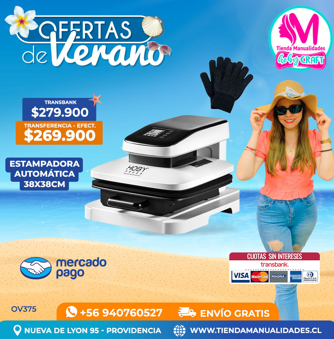 OV375 Estampadora Automática HobyPress 38x38cm – Envío gratis