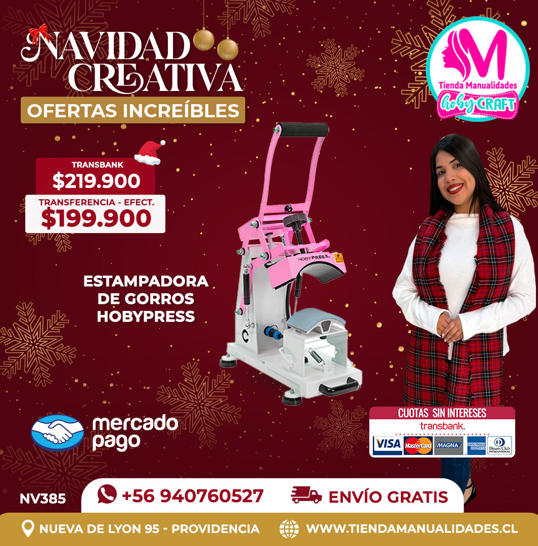 NV385 Estampadora de Gorros Jockey HobyPress – Envío gratis