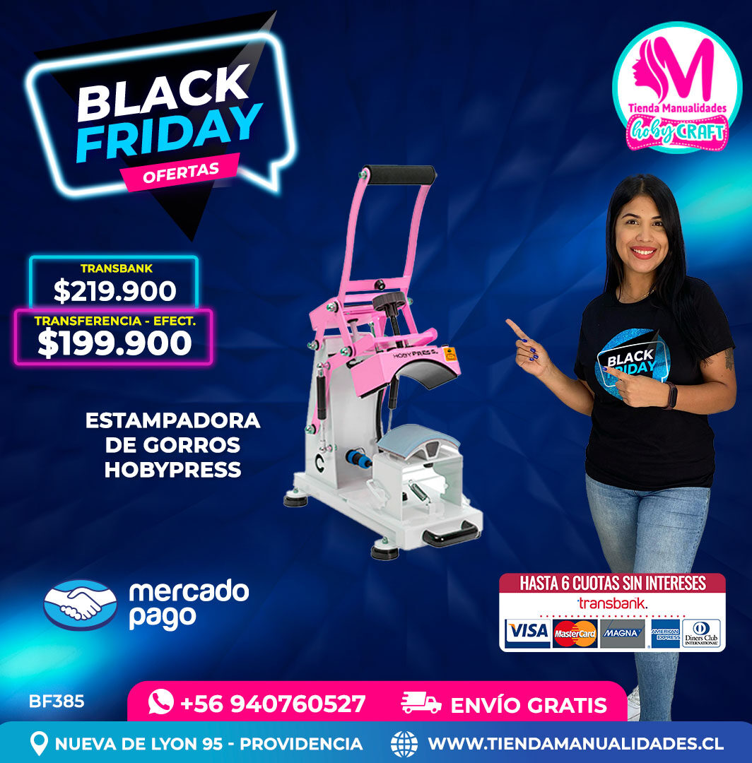 BF385 Estampadora de Gorros Jockey HobyPress – Envío gratis