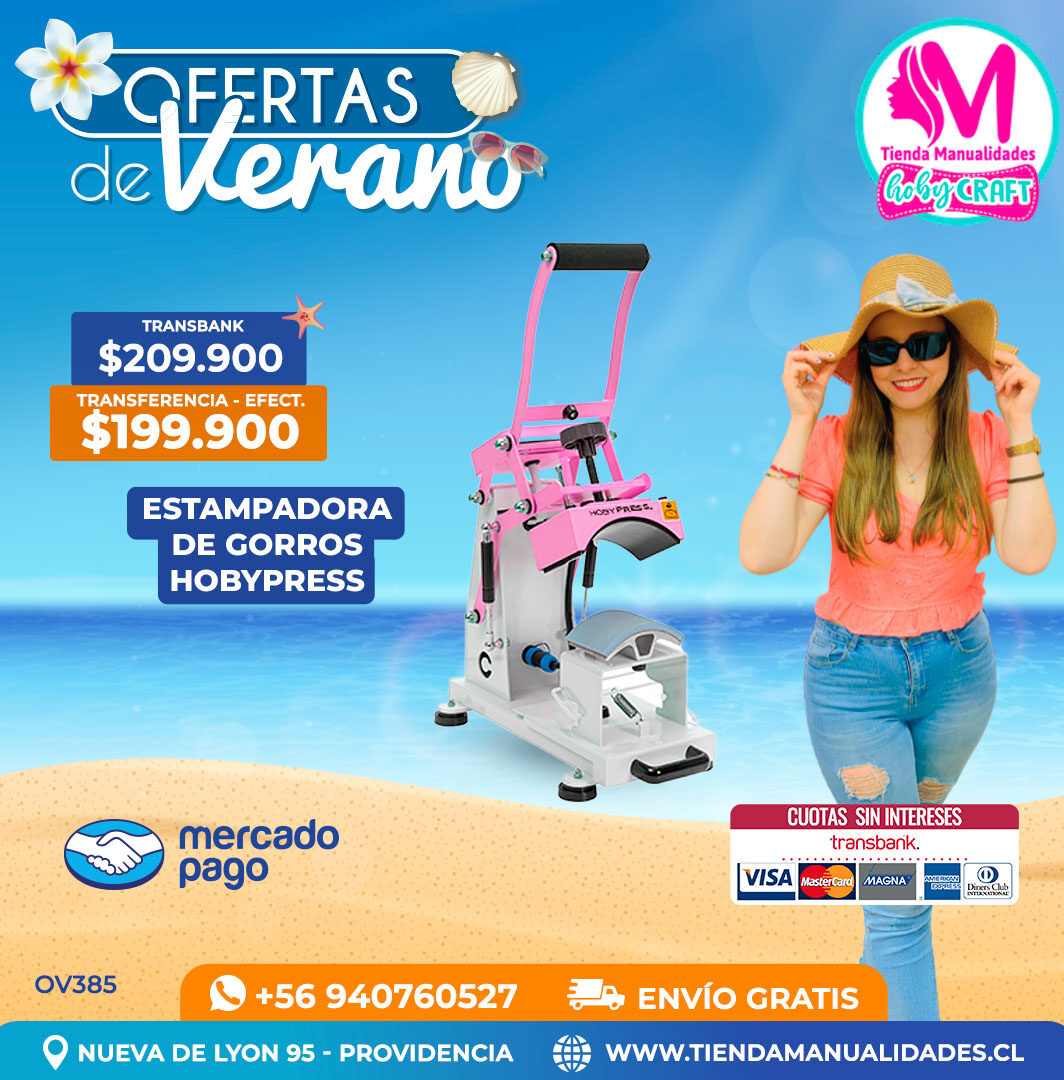 OV385 Estampadora de Gorros Jockey HobyPress – Envío gratis