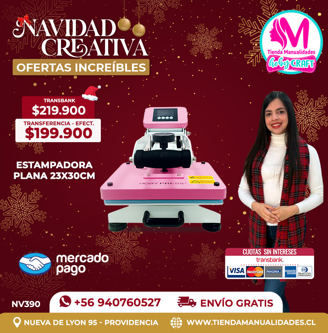 NV390 Estampadora Plana HobyPress 23x30cm – Envío gratis