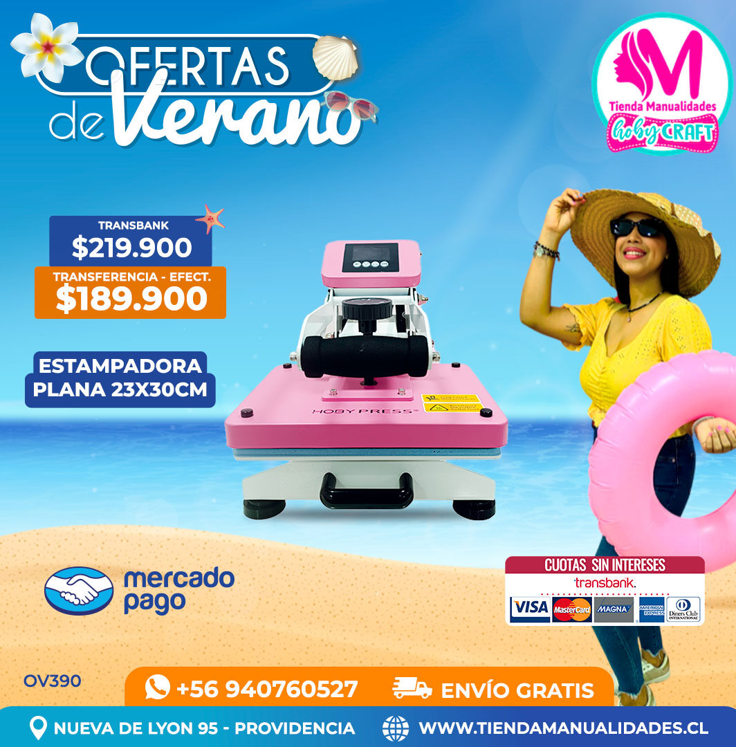 OV390 Estampadora Plana HobyPress 23x30cm – Envío gratis