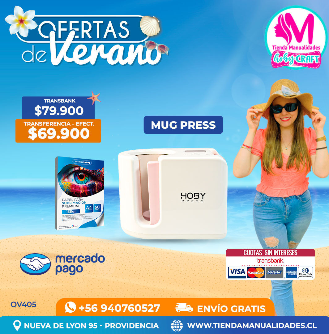 OV405 Estampadora de tazas Mug HobyPress – Envío gratis