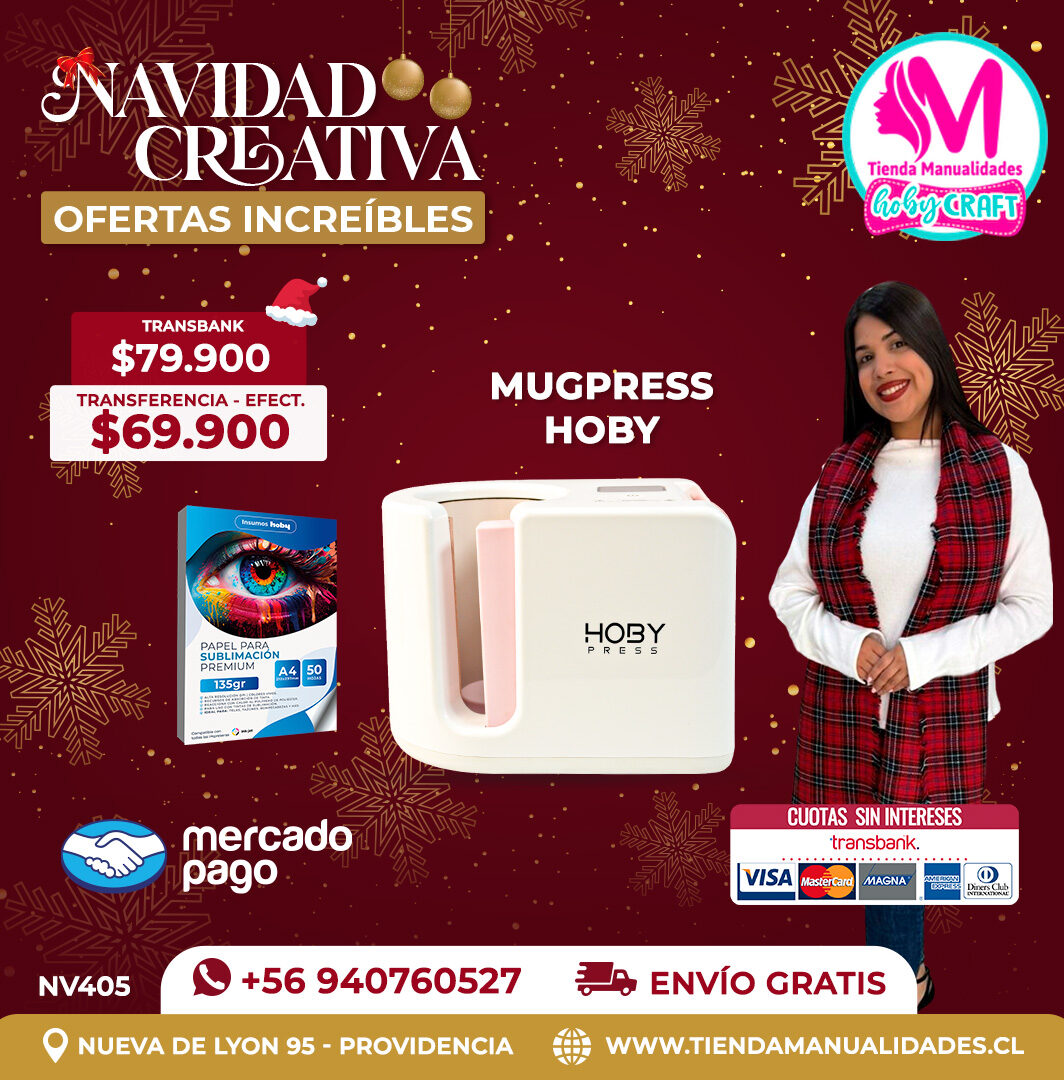 NV405 Estampadora de tazas Mug HobyPress – Envío gratis