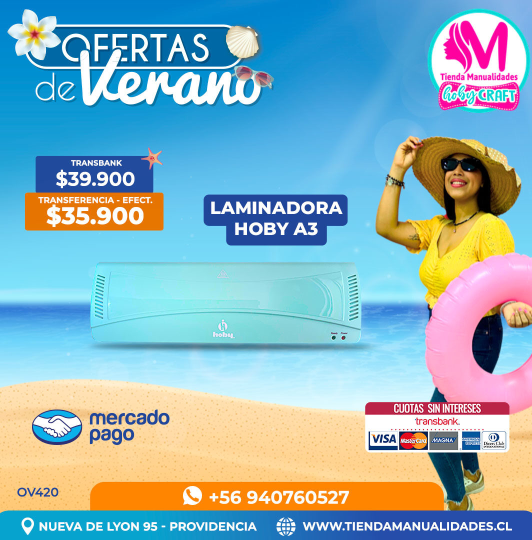 OV420 Laminadora Térmica A3 Hoby Turquesa