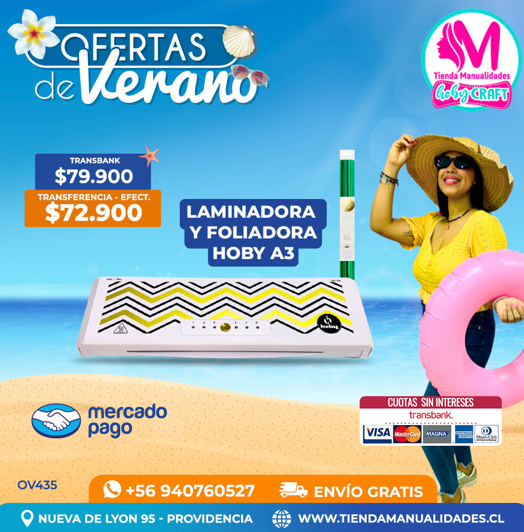 OV435 Laminadora Foliadora Térmica A3 Hoby – Envío gratis