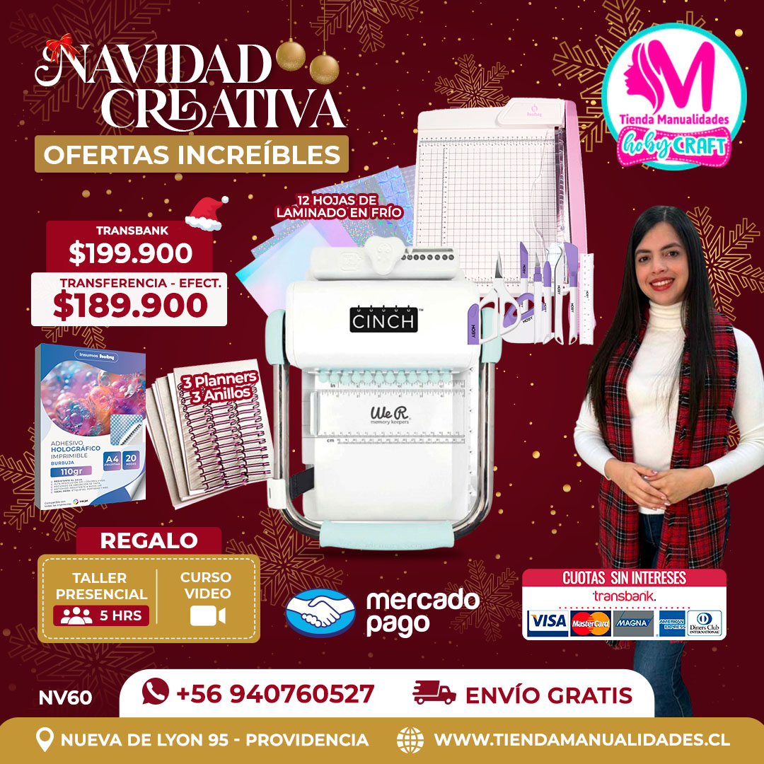 NV60 Kit encuadernadora Cinch verde – Envío gratis