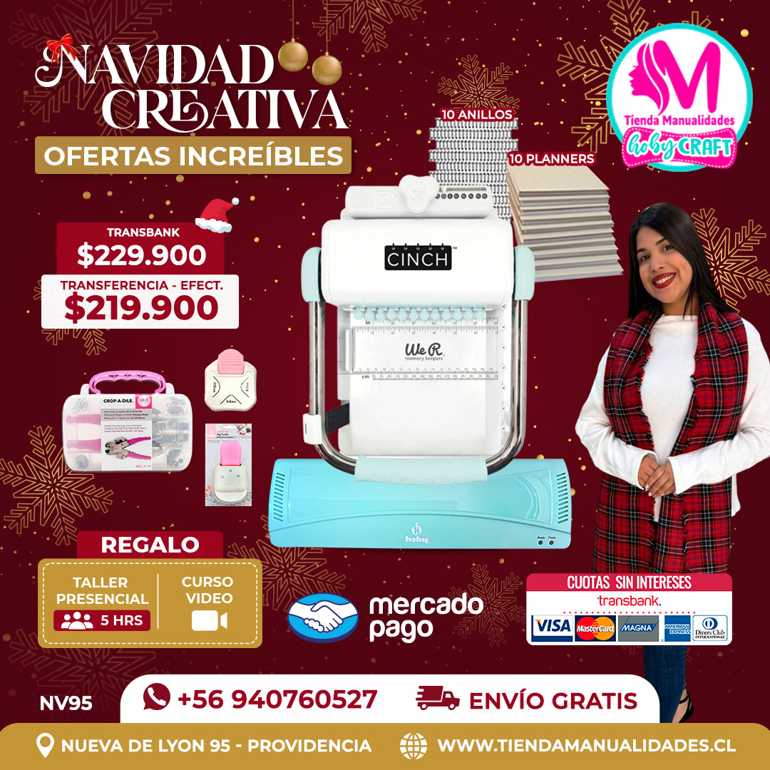 NV95 Kit encuadernadora Cinch verde – Envío gratis