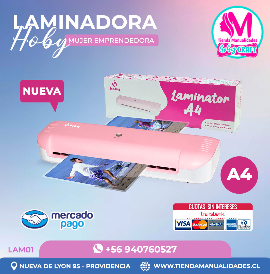 LAM01 Laminadora térmica A4 Hoby rosada