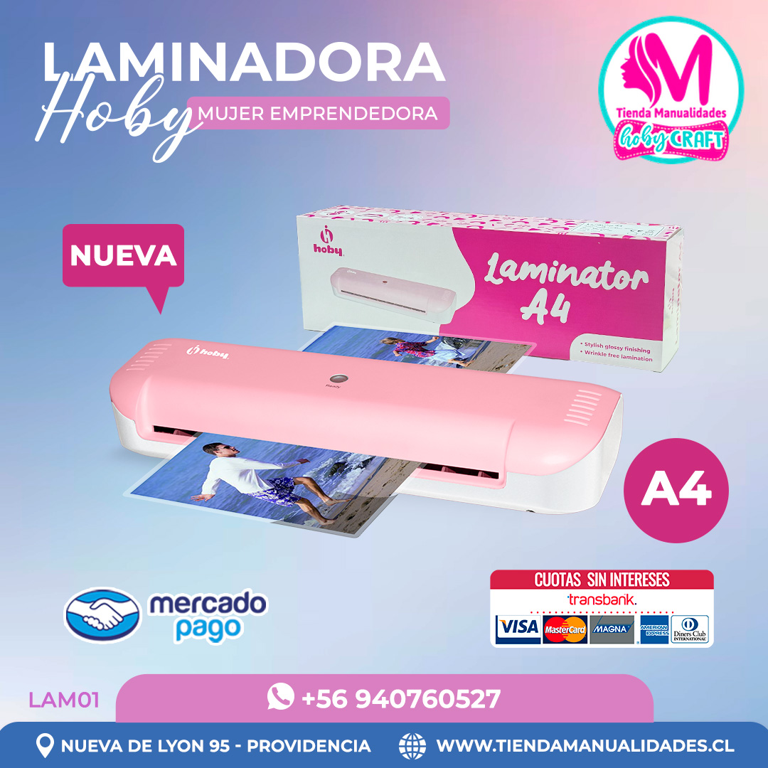 LAM01 Laminadora térmica A4 Hoby rosada