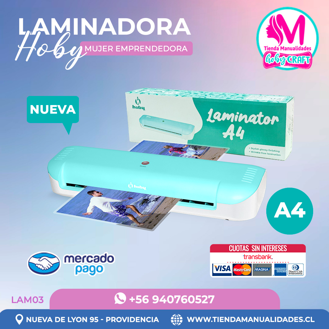 LAM03 Laminadora térmica A4 Hoby Turquesa