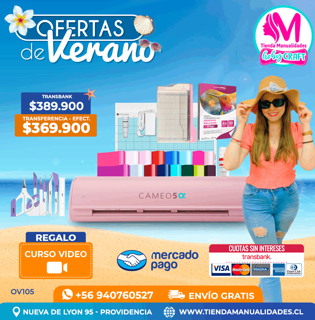 OV105 Kit Silhouette Cameo 5 Alfa rosada - Entrega inmediata