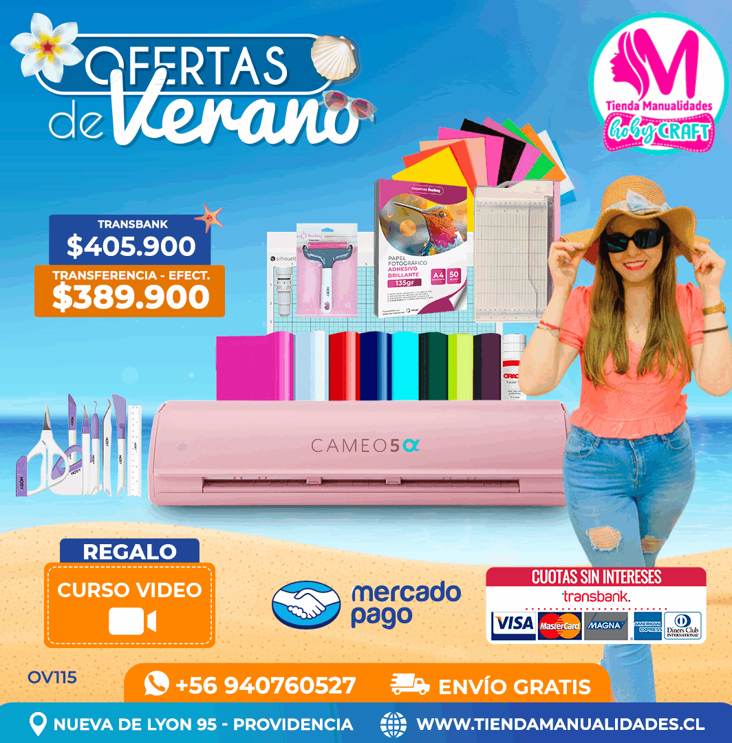 OV115 Kit Silhouette Cameo 5 Alfa rosada - Entrega inmediata