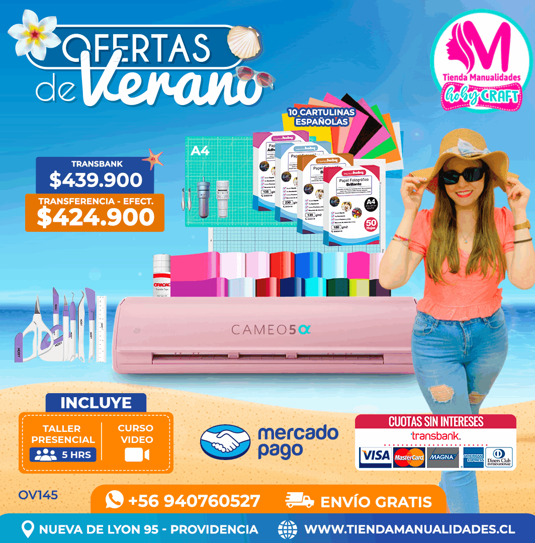 OV145 Kit Silhouette Cameo 5 Alfa rosada - Entrega inmediata