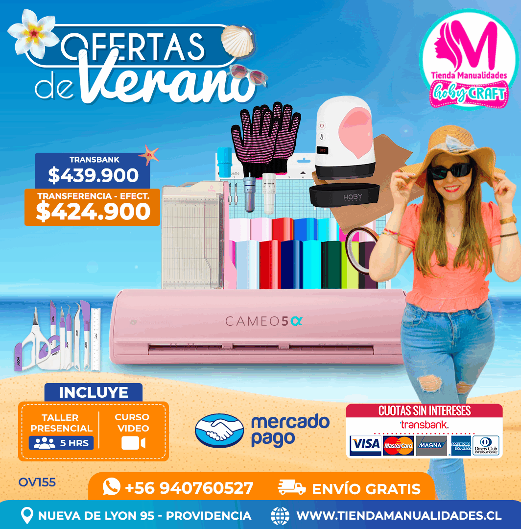 OV155 Kit Silhouette Cameo 5 Alfa rosada - Entrega inmediata
