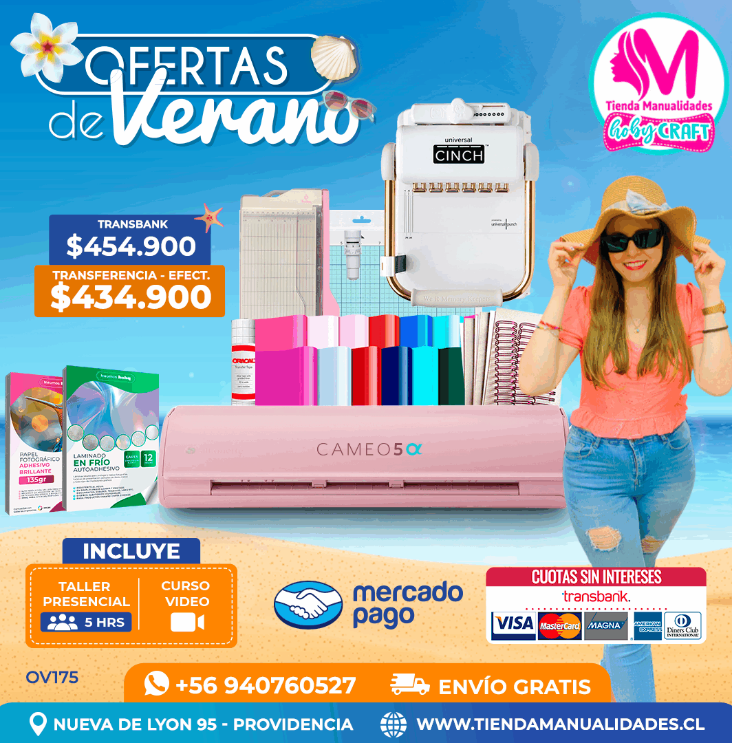 OV175 Kit Silhouette Cameo 5 Alfa rosada - Entrega inmediata