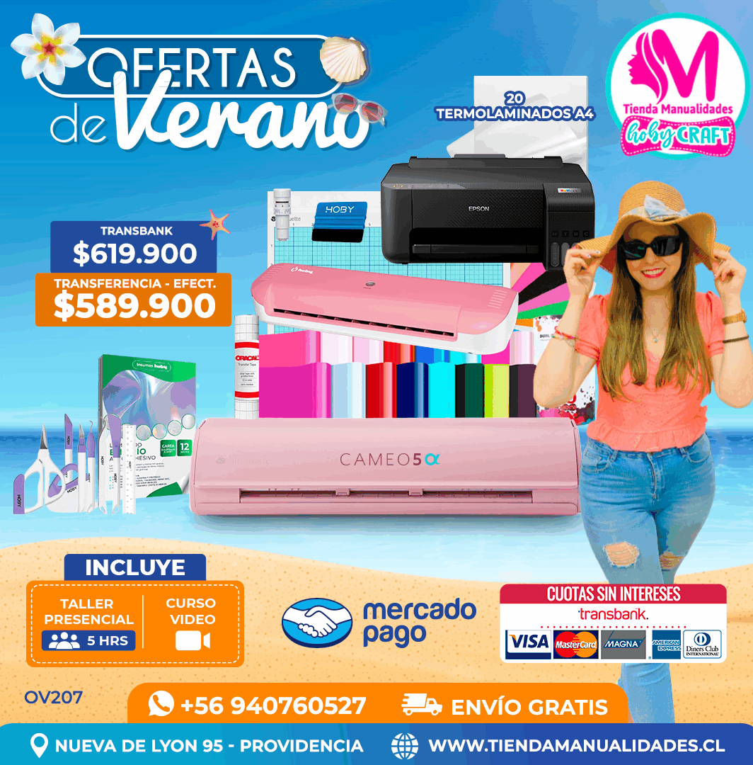 OV207 Kit Silhouette Cameo 5 Alfa rosada - Entrega inmediata