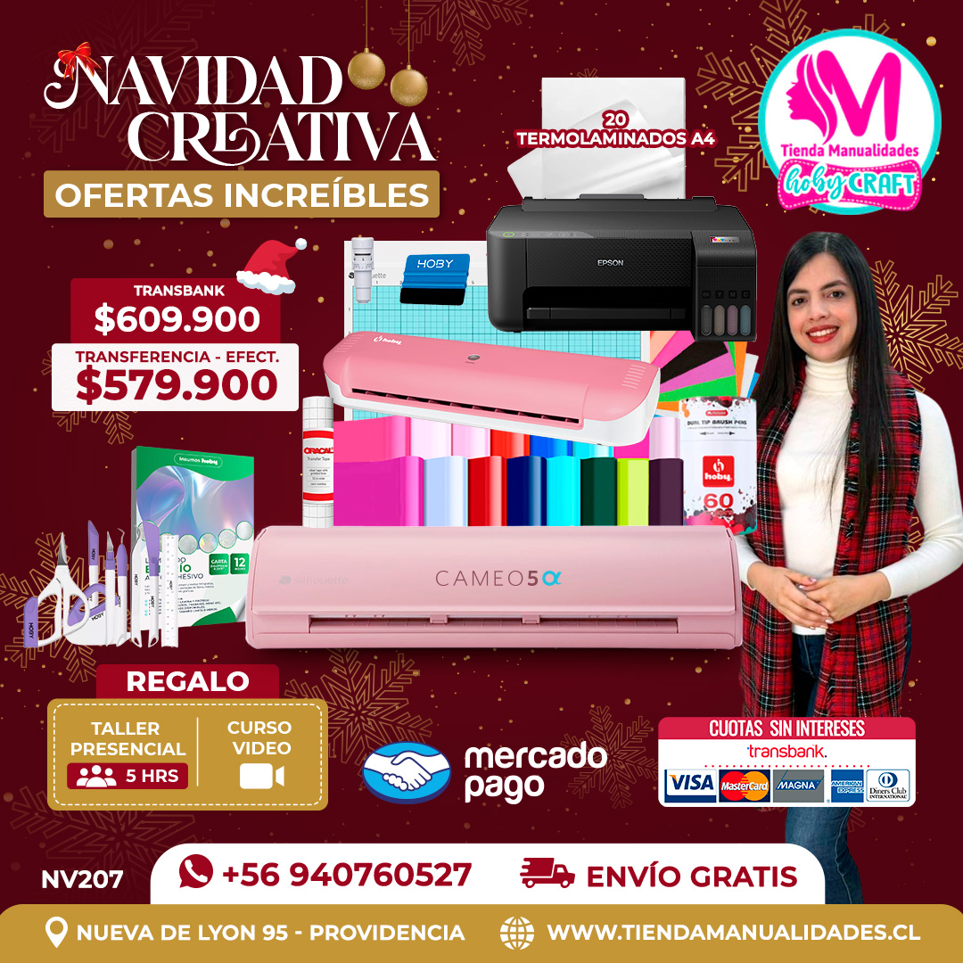 NV207 Kit Silhouette Cameo 5 Alfa rosada - Entrega inmediata