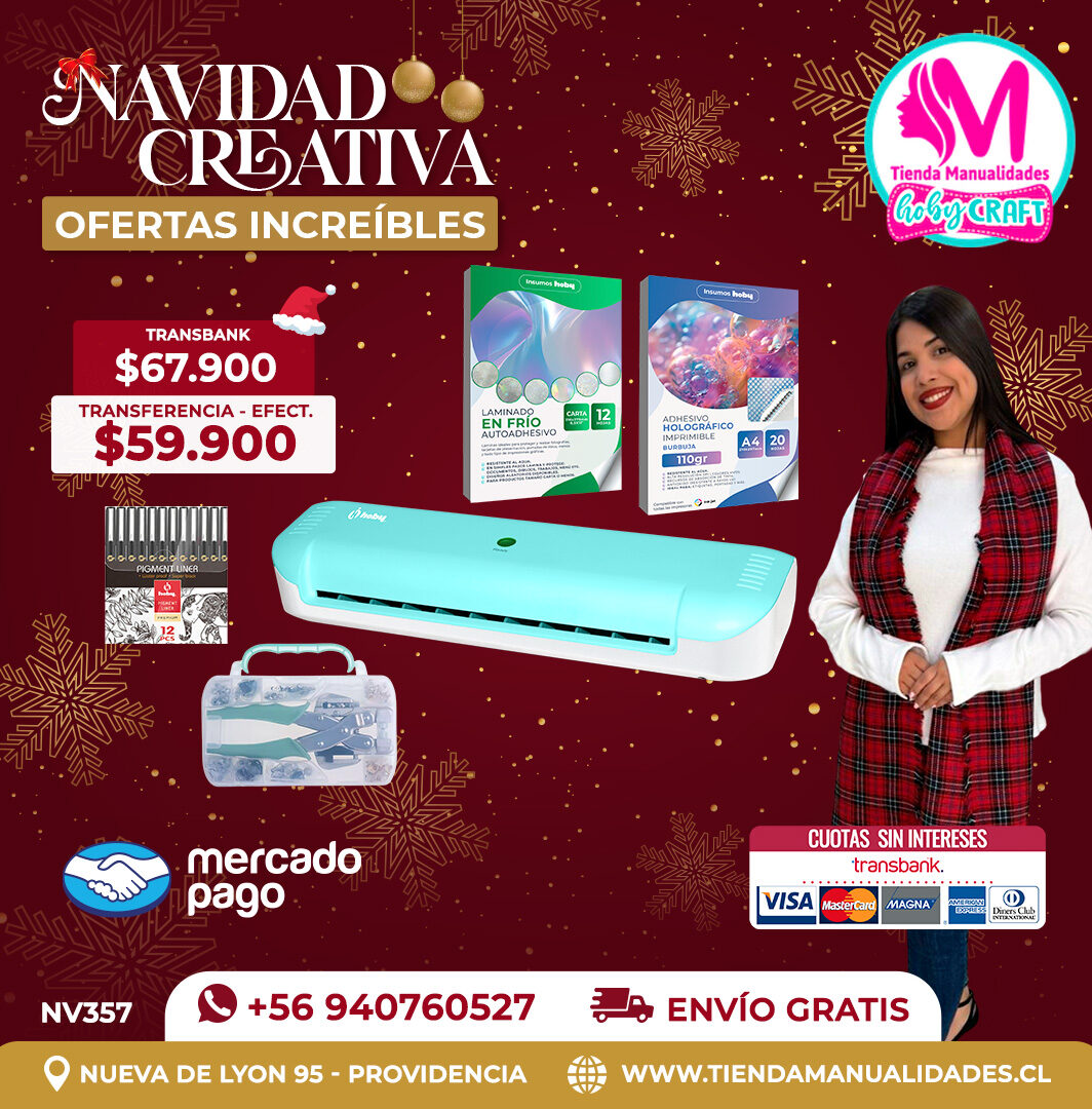 NV357 Kit Laminadora Térmica A4 Hoby Turquesa - Envío gratis