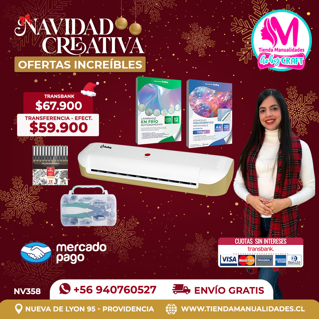 NV358 Kit Laminadora Térmica A4 Hoby Dorada - Envío gratis