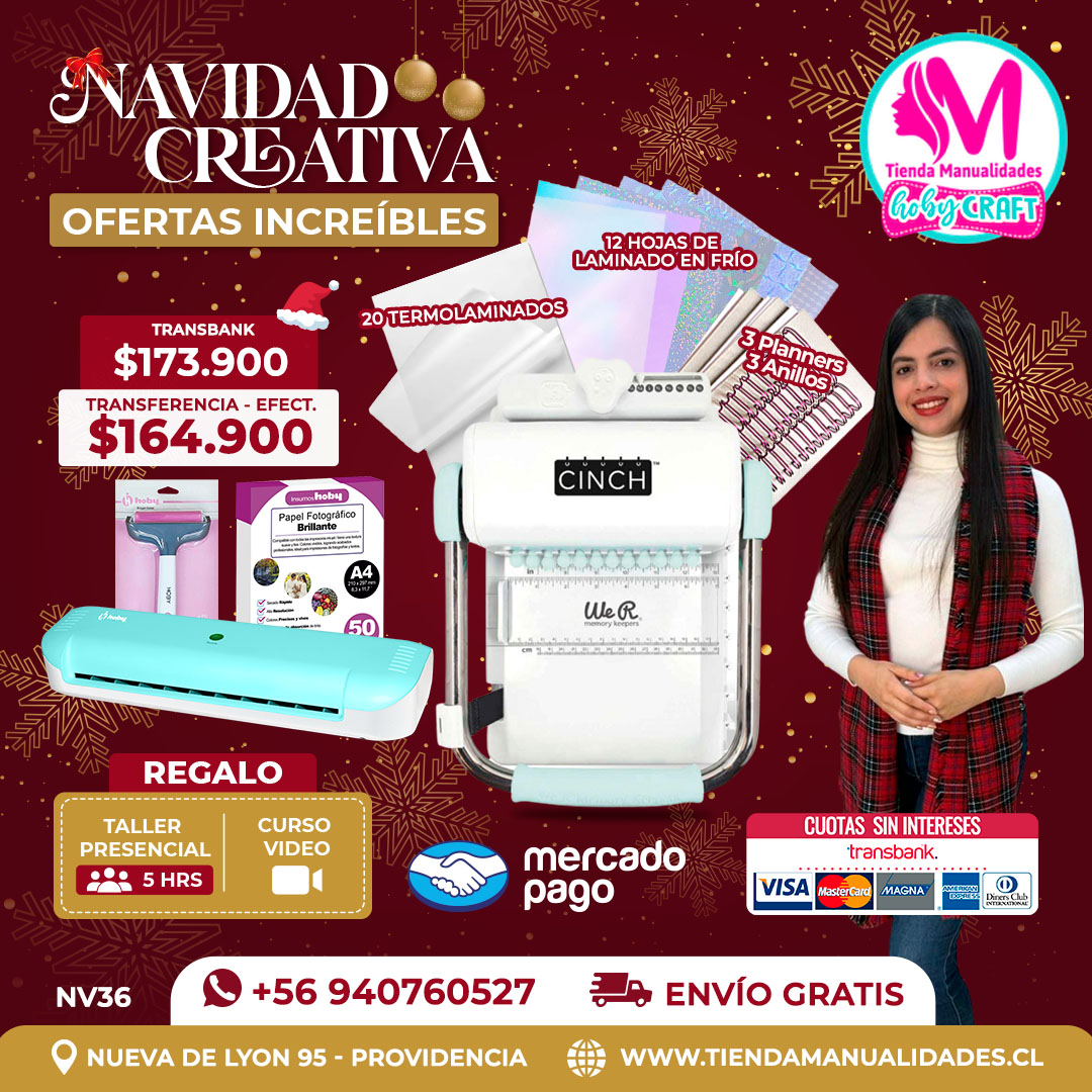 NV36 Kit encuadernadora Cinch verde – Envío gratis