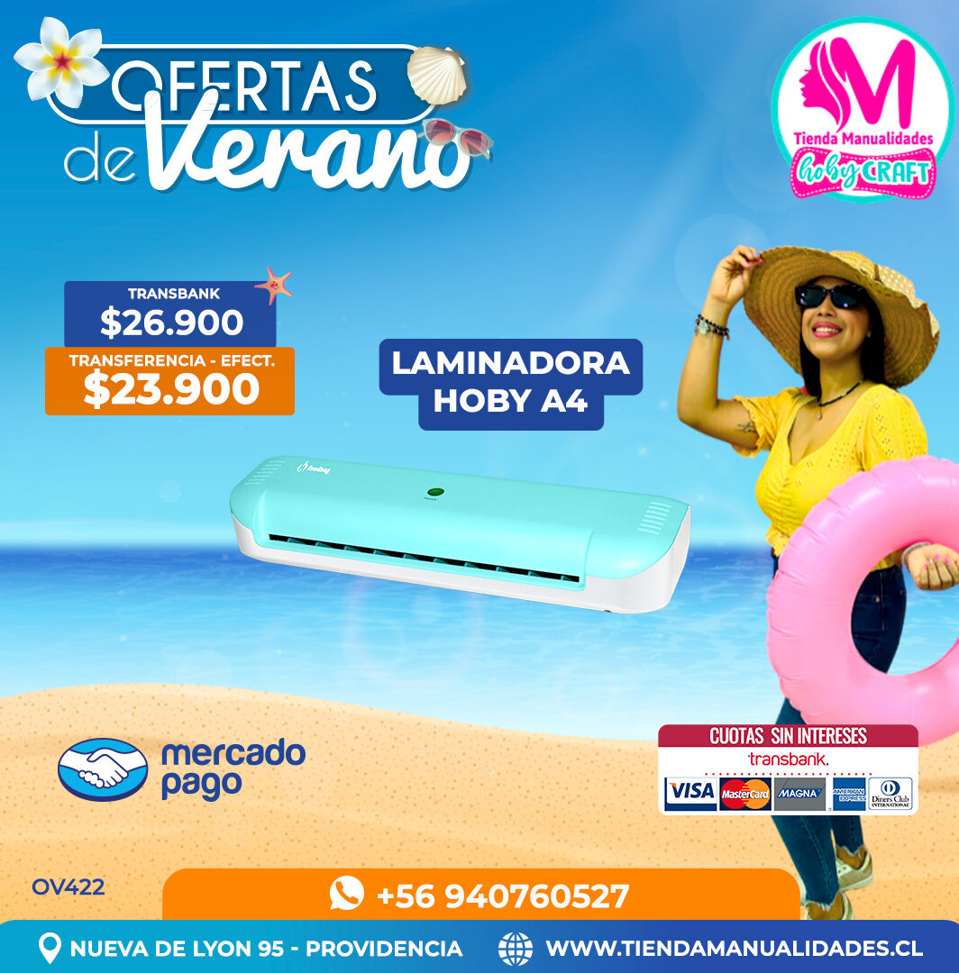 OV422 Laminadora Térmica A4 Hoby Turquesa