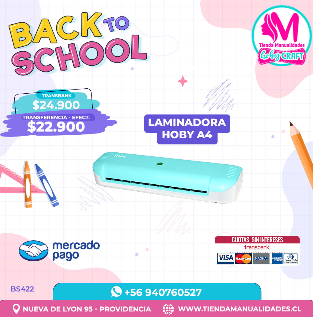 BS422 Laminadora Térmica A4 Hoby Turquesa